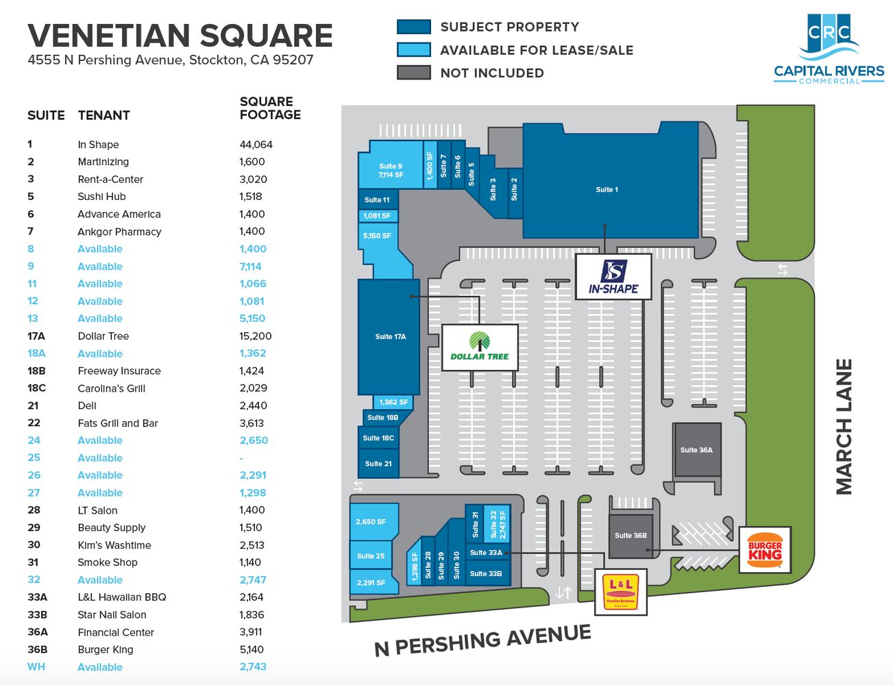 Venetian Square Shopping Center: 4555 N Pershing Ave, Stockton, CA 95207